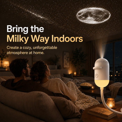 Compact LED star projection lamp – cozy home décor night light