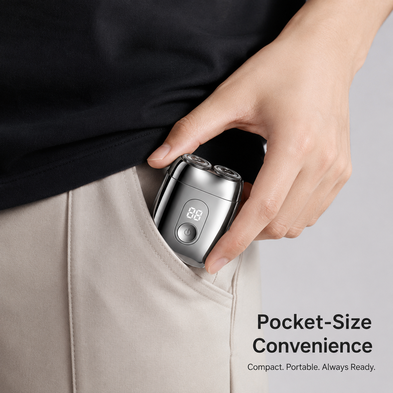 Pocket-sized electric shaver for men and travel grooming