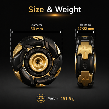 Full metal mechanical EDC spinner size and weight details