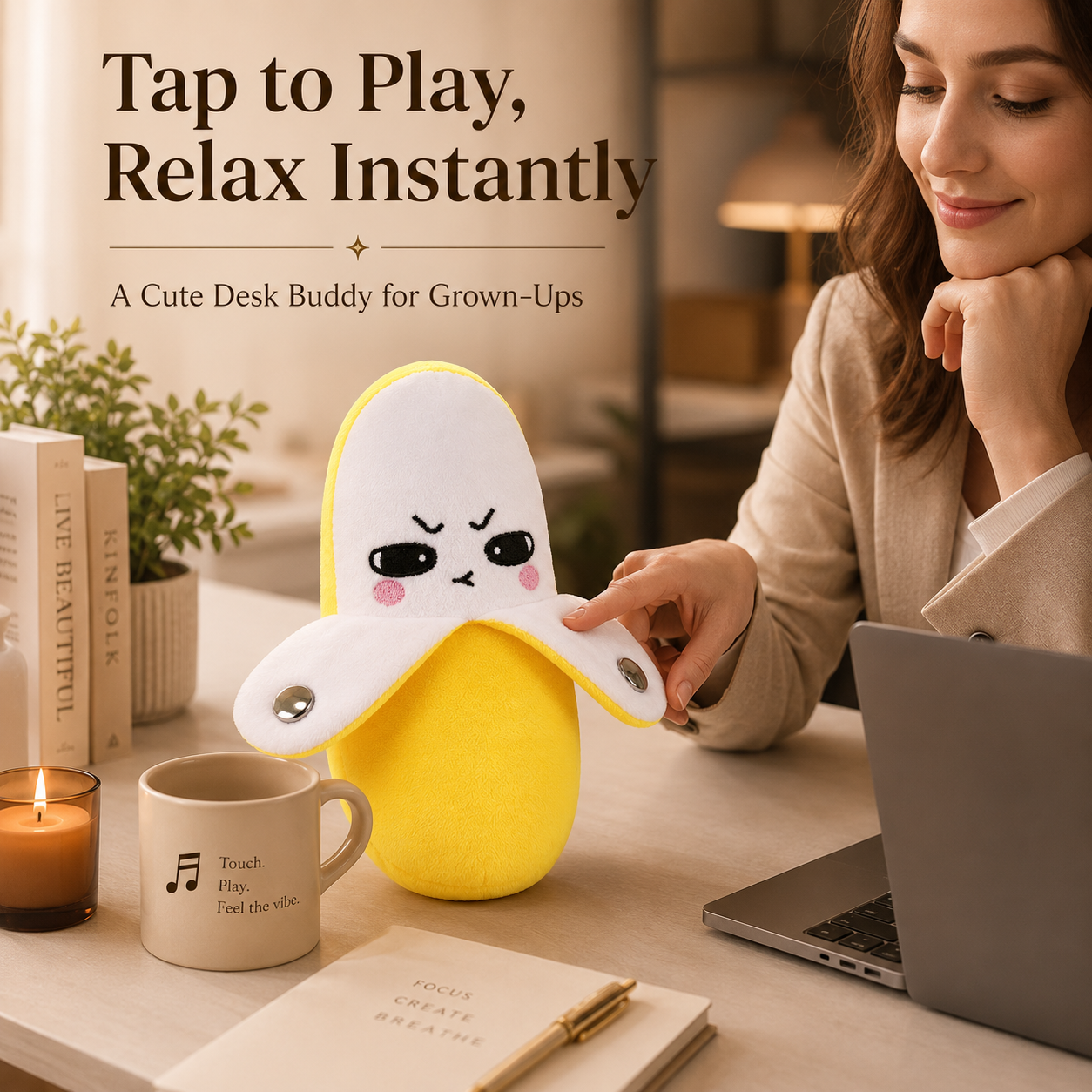 Banana Melody Plush interactive musical gift with touch sensors