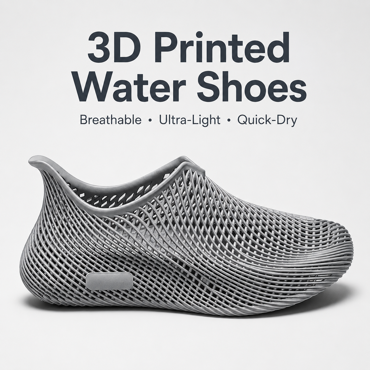 3D printed water shoes with breathable open lattice design