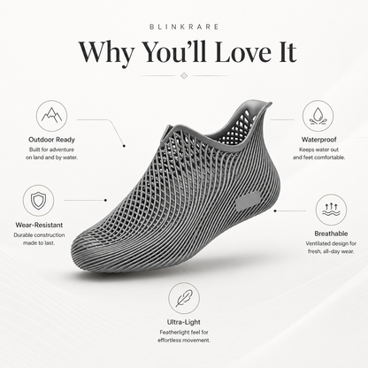 BlinkRare 3D printed water shoes with quick-dry breathable design