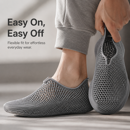 Gray breathable mesh water shoes for travel and summer wear