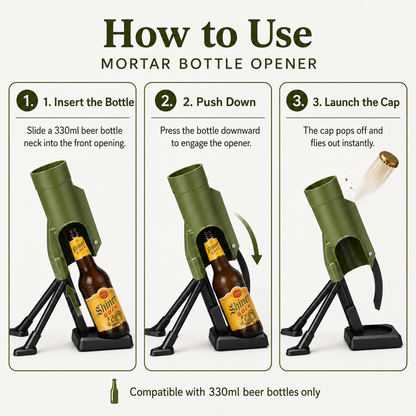 How to use mortar bottle opener for 330ml beer bottles