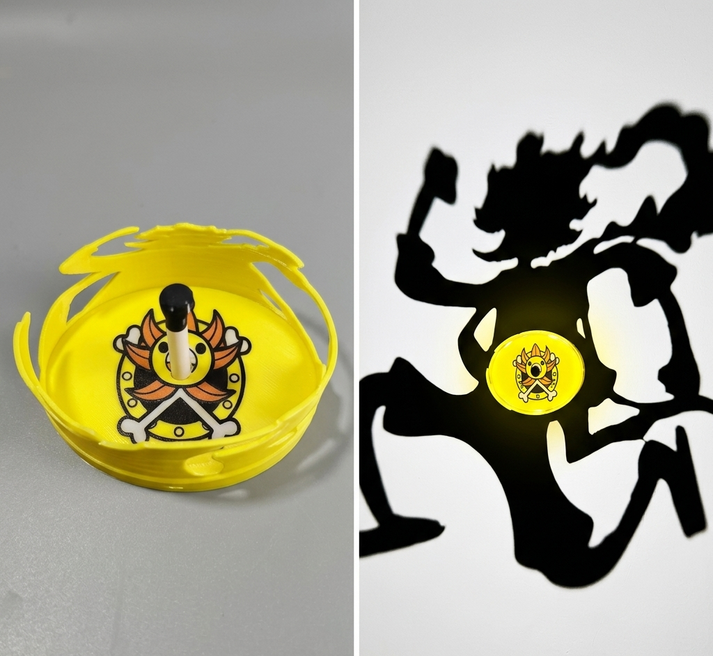 Lámpara de sombra Gear 5 de One Piece Thousand Sunny - Luz de proyección de silueta de Dios del Sol Nika