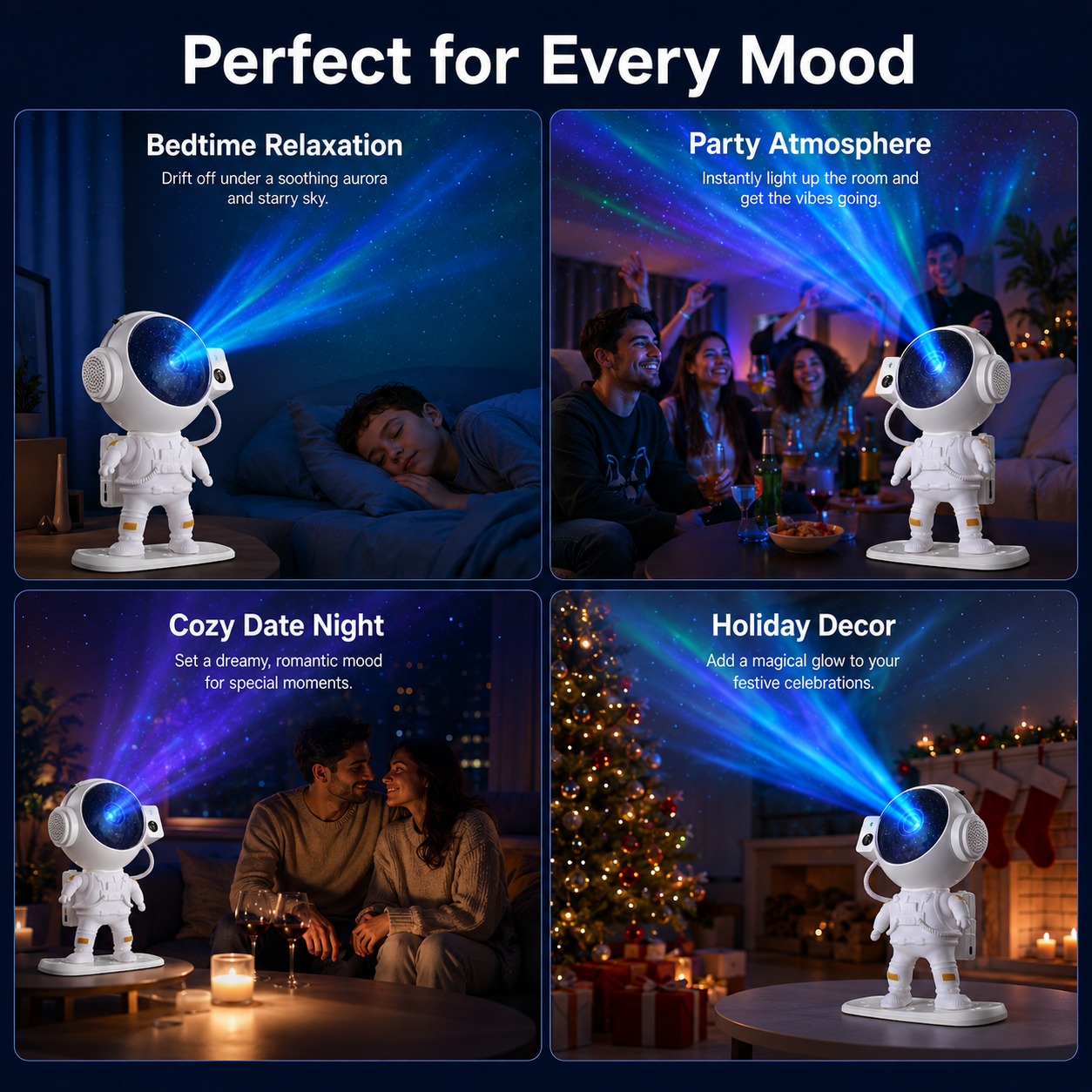 Astronaut projector light for bedroom party and cozy room decor