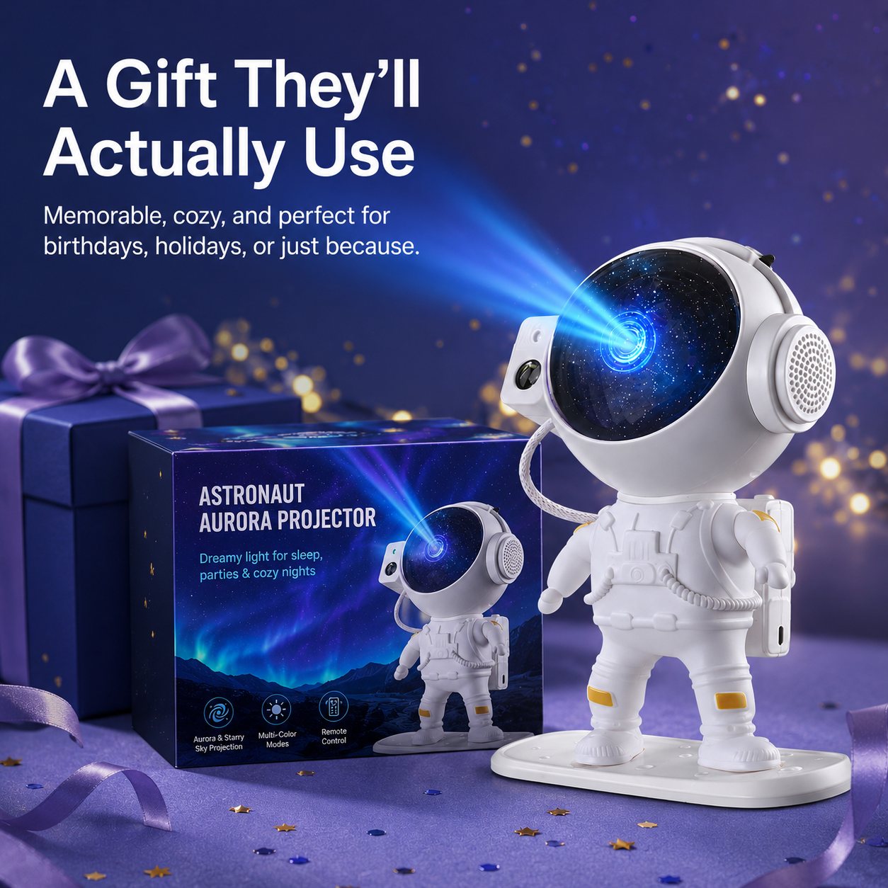 Astronaut galaxy projector night light gift for bedroom decor